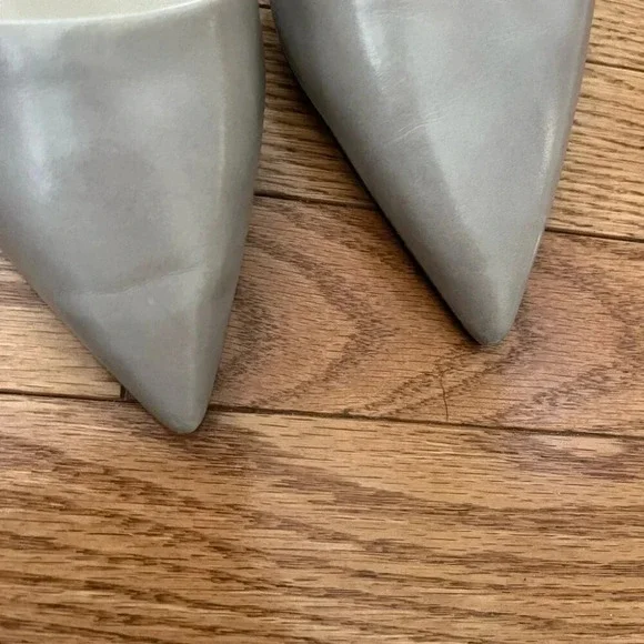 [10M] Michael Kors JULIETA D'ORSAY Pearl Grey  & Black Leather Pumps Stiletto - Picture 7 of 10